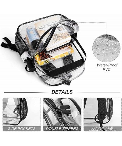 Clear Backpack Skull Usa Stars American Flag Black 17inch Clear Backpacks for Sports Game Concert Events Pattern1084 One Size...