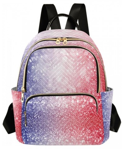 Backpack Purse for Women Patriotic Red White and Blue Glitter Sparkle Casual Shoulder Bag Small Backpack M Medium $13.26 Back...