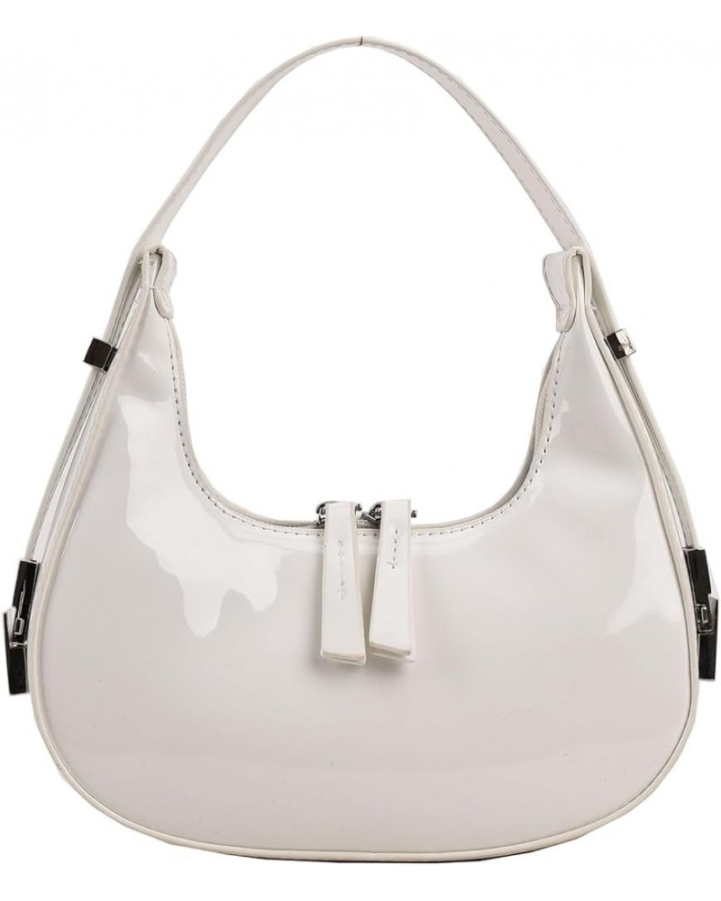 Small Y2K Shoulder Bag for Women Retro Crescent Hobo Handbag Vintage Halfmoon Underarm Purse Satchel Clutch Bag White $19.75 ...