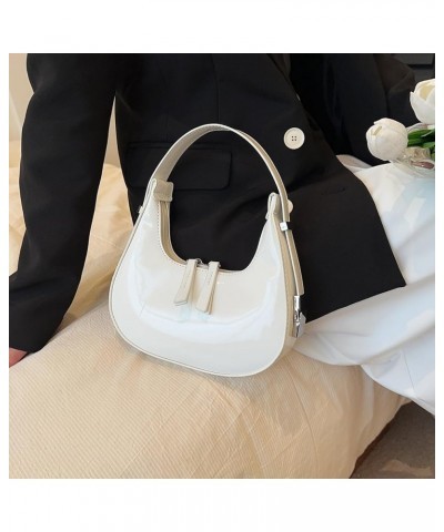 Small Y2K Shoulder Bag for Women Retro Crescent Hobo Handbag Vintage Halfmoon Underarm Purse Satchel Clutch Bag White $19.75 ...