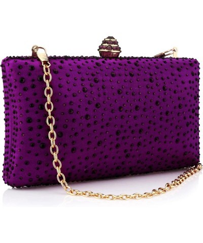 Women Beaded Clutch Bag Rhinestone Crystal Purse Glitter Evening Handbag for Wedding Cocktail Prom Party Purple $10.78 Evenin...