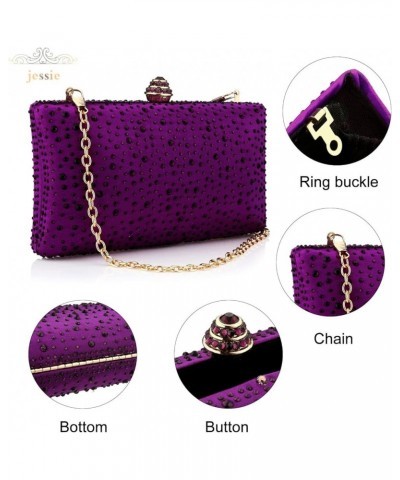 Women Beaded Clutch Bag Rhinestone Crystal Purse Glitter Evening Handbag for Wedding Cocktail Prom Party Purple $10.78 Evenin...