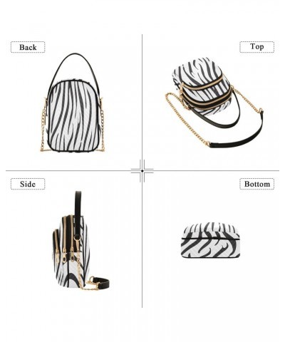 Crossbody Bags Crossbody Purse Chest Bag Black and White Stripes for Women Trendy $13.91 Crossbody Bags