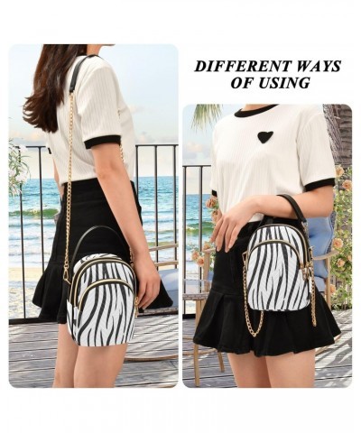 Crossbody Bags Crossbody Purse Chest Bag Black and White Stripes for Women Trendy $13.91 Crossbody Bags