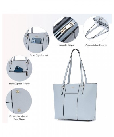 Purses and Handbags for Women Fashion Tote Bags Shoulder Bag Top Handle Satchel Bags 3pcs-3 Pale Blue $20.64 Totes