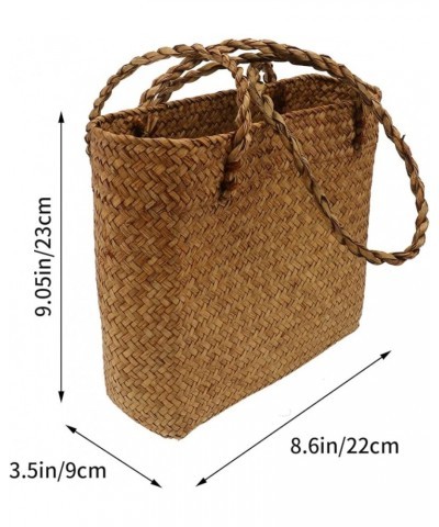 Woven Tote Bag Straw Braid Shoulder Bag Women Handbag Rattan Beach Bag Handmade Weaving Bag for Women Girls Female Yellow $9....