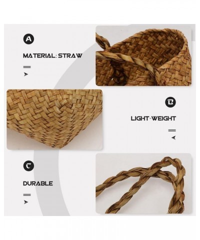 Woven Tote Bag Straw Braid Shoulder Bag Women Handbag Rattan Beach Bag Handmade Weaving Bag for Women Girls Female Yellow $9....