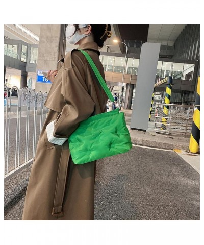 Quilted Tote Bag Women Large Bag for Women Cotton Hobo Bag Fashion Crossbody Bag Messenger Bag Y-green $16.12 Totes