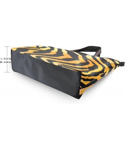 Womens Tote Bag, Tiger Skin Print Ladies Zip Shoulder Handbags $11.28 Shoulder Bags