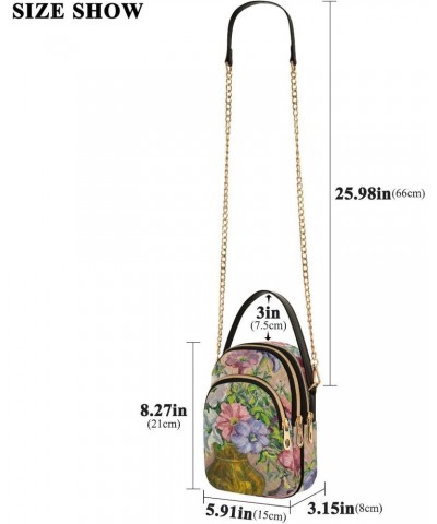 Oil Painting Vase Flowers Crossbody Bags for Women Small Shoulder with Detachable Straps, Trendy Cell Phone Purse Shoulder Ha...