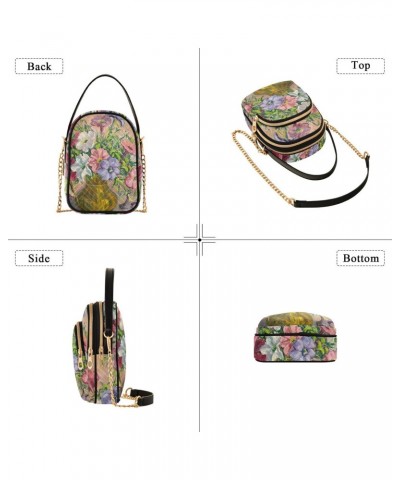 Oil Painting Vase Flowers Crossbody Bags for Women Small Shoulder with Detachable Straps, Trendy Cell Phone Purse Shoulder Ha...