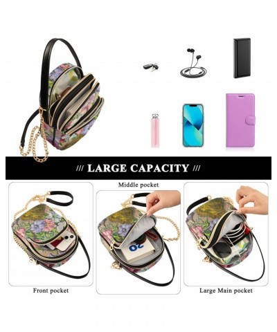 Oil Painting Vase Flowers Crossbody Bags for Women Small Shoulder with Detachable Straps, Trendy Cell Phone Purse Shoulder Ha...