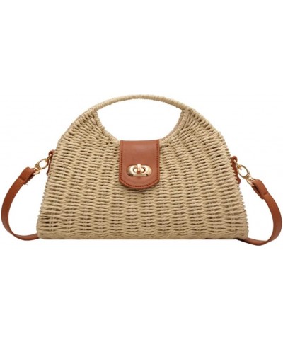 Women's Straw Crossbody Bag Handwoven Rattan Summer Beach Handbag Bohemian Bag Straw Hobo Bag Handmade Wallet Beige $14.39 Cr...