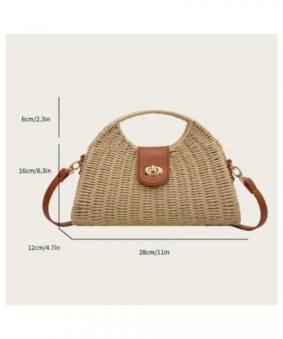 Women's Straw Crossbody Bag Handwoven Rattan Summer Beach Handbag Bohemian Bag Straw Hobo Bag Handmade Wallet Beige $14.39 Cr...