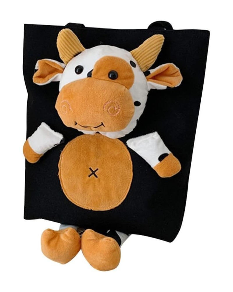 Cow Tote Bag Canvas Stuffed Cow Crossbody Bag Plush Animal Shoulder Bag Coin Wallet Purse for Women Girls Black Black $11.36 ...