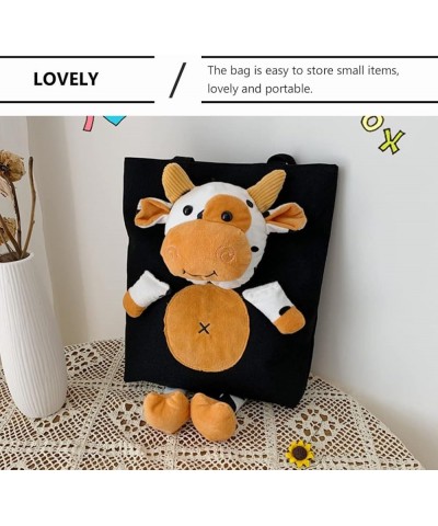 Cow Tote Bag Canvas Stuffed Cow Crossbody Bag Plush Animal Shoulder Bag Coin Wallet Purse for Women Girls Black Black $11.36 ...