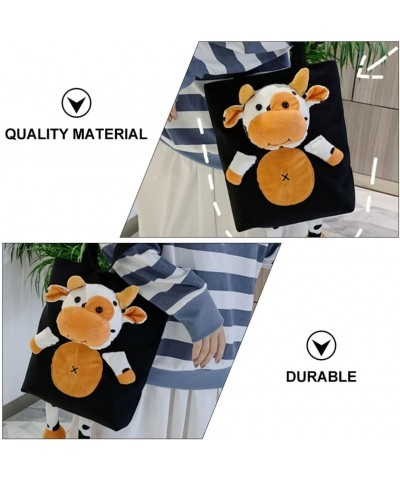 Cow Tote Bag Canvas Stuffed Cow Crossbody Bag Plush Animal Shoulder Bag Coin Wallet Purse for Women Girls Black Black $11.36 ...