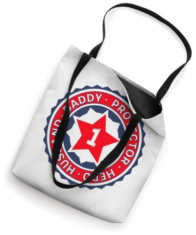 Husband Daddy Protector Hero Number 1 Patriotic Father's Day Tote Bag $13.77 Totes