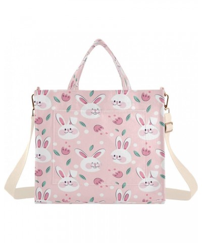 Easter Pink Bunny Women's Tote Bag Satchel Handbag with Adjustable Shoulder Strap for Work College Travel,S $15.38 Totes