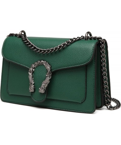 Crossbody Bags for Women Small Handbags PU Leather Shoulder Bag Purse Evening Bag Quilted Satchels with Chain Strap T019-gree...