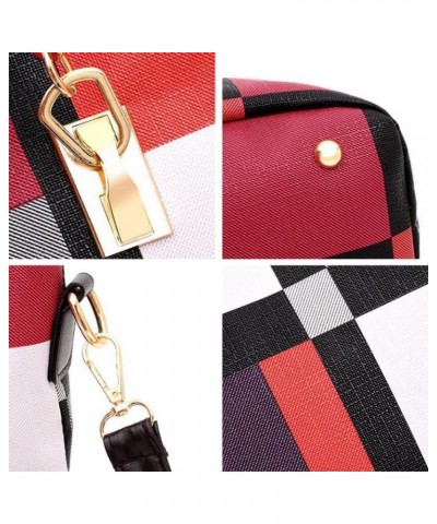 Women 6pcs Tote Purse Handbags Set PU Leather Top-Handle Crossbody Bag Clutch Wallet Key Holder Black Red $30.13 Totes