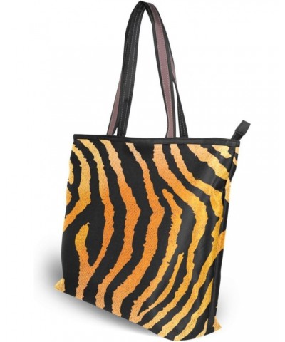 Womens Tote Bag, Tiger Skin Print Ladies Zip Shoulder Handbags $11.28 Shoulder Bags