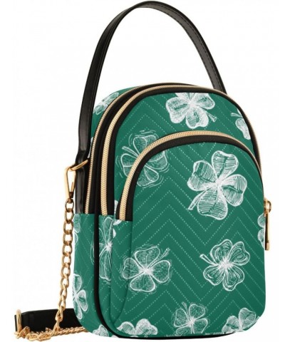 St. Patrick's Day Cell Phone Purse Shamrock Cute Flora Crossbody Handbag Durable Shoulder Bag Sturdy Travel Pouch Compact Chi...