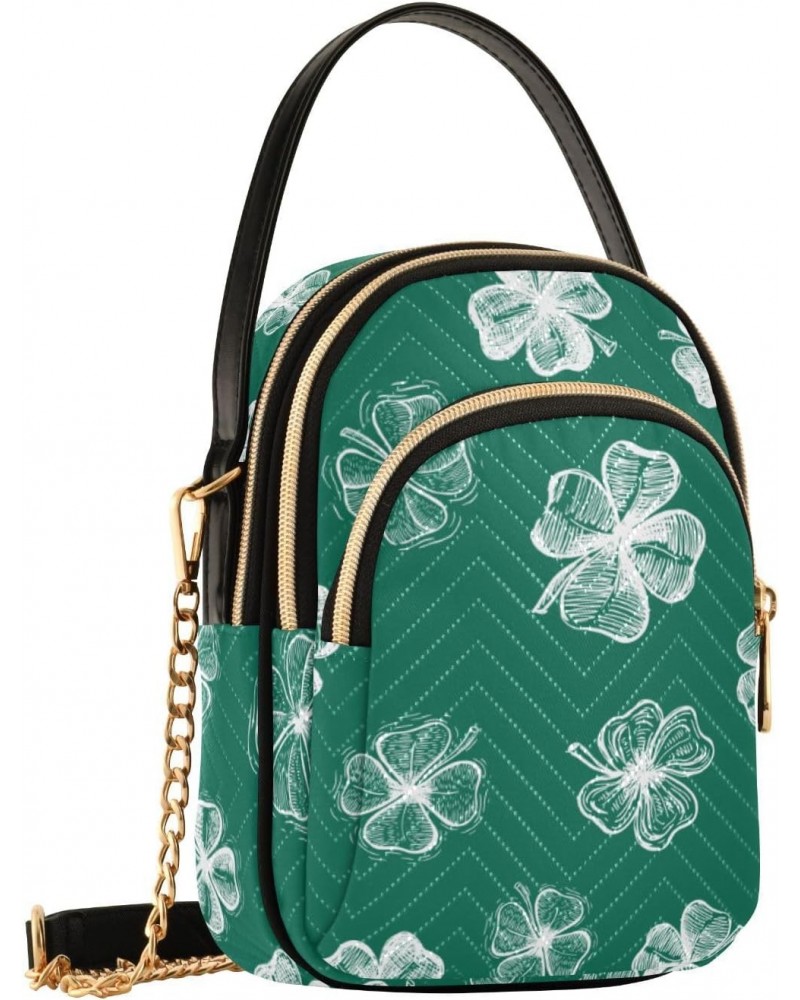 St. Patrick's Day Cell Phone Purse Shamrock Cute Flora Crossbody Handbag Durable Shoulder Bag Sturdy Travel Pouch Compact Chi...