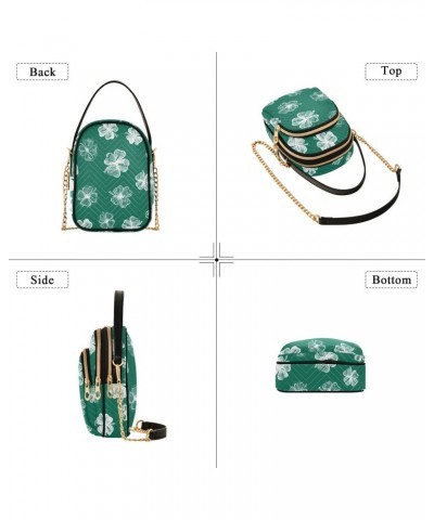 St. Patrick's Day Cell Phone Purse Shamrock Cute Flora Crossbody Handbag Durable Shoulder Bag Sturdy Travel Pouch Compact Chi...