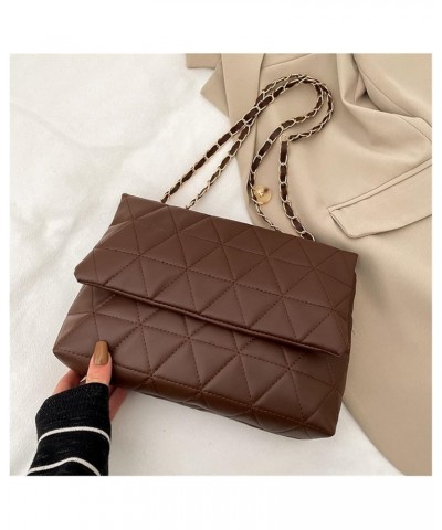 Plaid Pu Leather Women Shoulder Bag Chain Strap Crossbody Bags For Women Fashion Handbags Female Messenger Bags White $15.16 ...