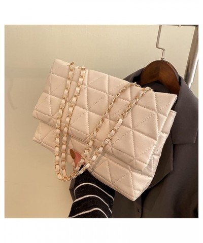 Plaid Pu Leather Women Shoulder Bag Chain Strap Crossbody Bags For Women Fashion Handbags Female Messenger Bags White $15.16 ...