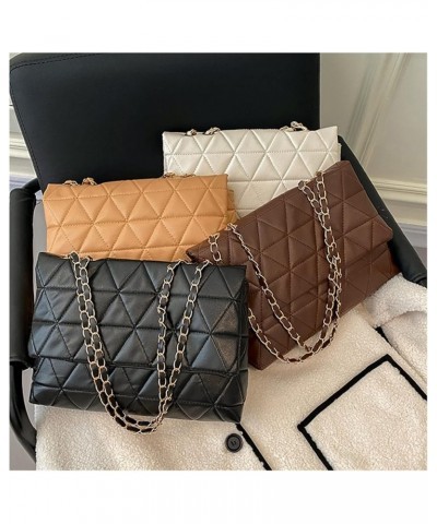 Plaid Pu Leather Women Shoulder Bag Chain Strap Crossbody Bags For Women Fashion Handbags Female Messenger Bags White $15.16 ...