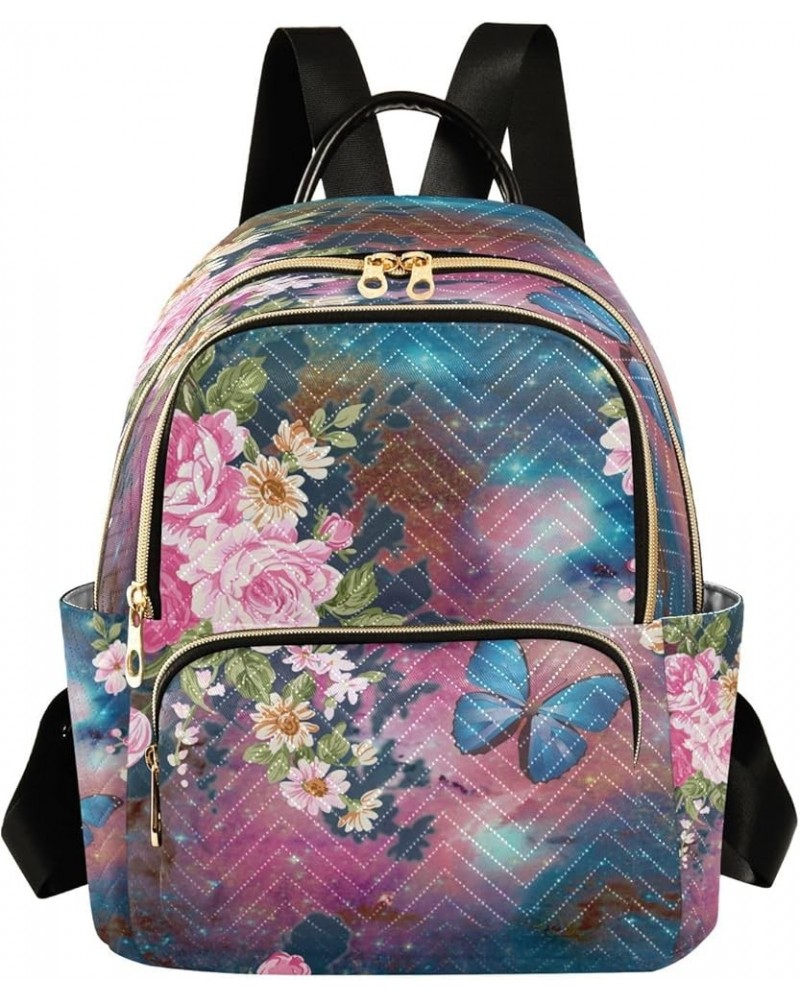 Fashion Backpack Mini Backpack Purse Casual Daily Backpack Flower and Butterfly for Travel for College Work Small $16.32 Back...