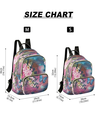 Fashion Backpack Mini Backpack Purse Casual Daily Backpack Flower and Butterfly for Travel for College Work Small $16.32 Back...