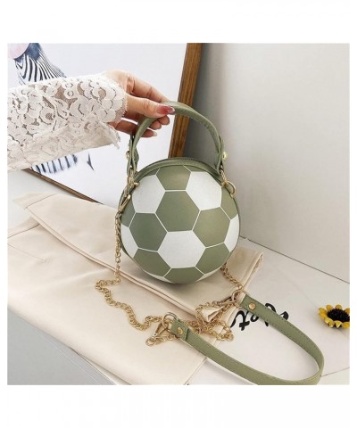 basketball Shaped Purse For Women Cross Body Handbag Girls Messenger Bag Tote Shoulder PU Leather Round Handbags Green $15.67...