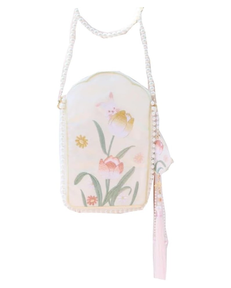 21cm Crossbody Bag Tulip Embroidered Hanfu Bag Guofeng Bag Wallet $25.07 Totes