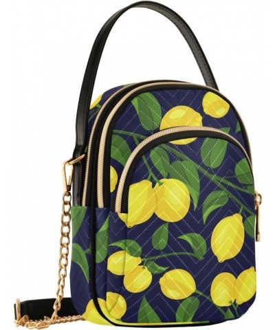 Lemon Leaves Multi Pockets Crossbody Bags for Women Zip Cell Phone Purse Wallet Bag with Detachable Shoulder Strap Shoulder P...