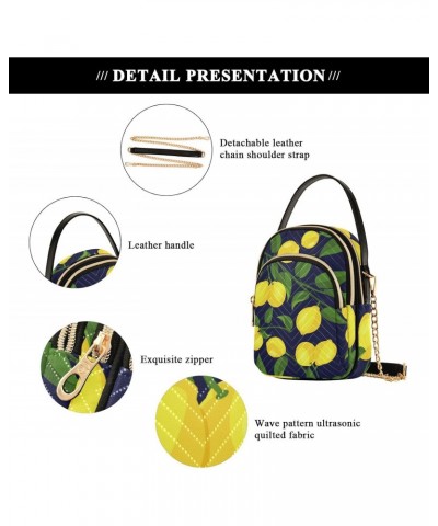 Lemon Leaves Multi Pockets Crossbody Bags for Women Zip Cell Phone Purse Wallet Bag with Detachable Shoulder Strap Shoulder P...