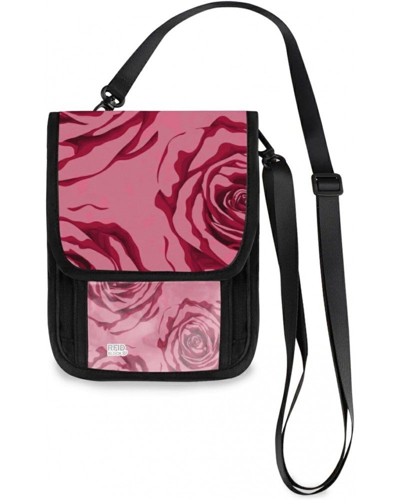 Small Crossbody Cell Phone Purse Bag 4 for Women Wallet Purse Red Roses Pattern Mini Messenger Shoulder Handbag $10.79 Crossb...