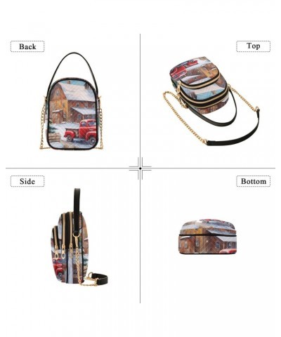 Christmas Winter House Truck Crossbody Bags for Women Cross Body Bags Cell Phone Bag with Chain Strap for Gifts $15.07 Crossb...