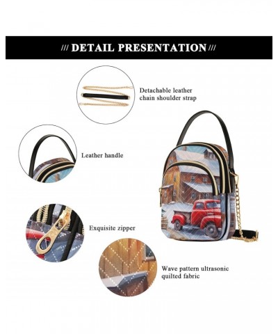 Christmas Winter House Truck Crossbody Bags for Women Cross Body Bags Cell Phone Bag with Chain Strap for Gifts $15.07 Crossb...