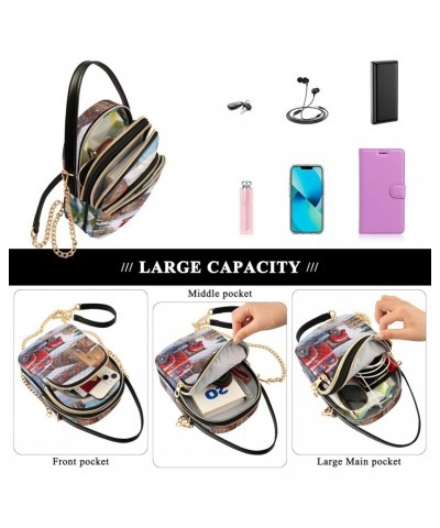 Christmas Winter House Truck Crossbody Bags for Women Cross Body Bags Cell Phone Bag with Chain Strap for Gifts $15.07 Crossb...