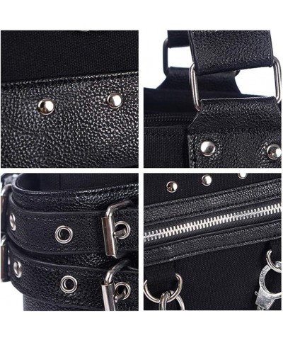 Women Fashion Rivet Handbag Purse Luminous Canvas Punk Tote with Shoulder Strap Crossbody Bag Large Capacity Black $26.38 Sho...