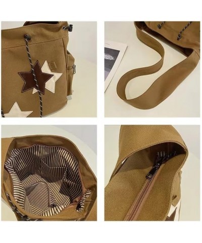 Grunge Aesthetic Messenger Bag for Women Men Vintage Canvas Crossbody Shoulder Tote Hobo Bag Cute Star Purse Black $13.63 Totes