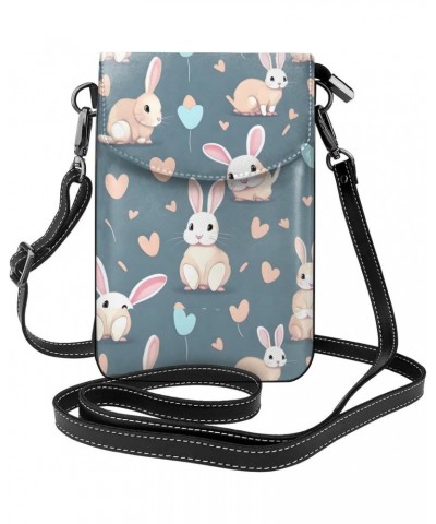 Cartoon Cute Bunny Women'S With Tassel Small Crossbody Leather Cell Phone Bag Purse For Walking Camping Shopping Dating $24.5...