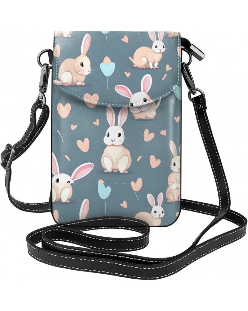 Cartoon Cute Bunny Women'S With Tassel Small Crossbody Leather Cell Phone Bag Purse For Walking Camping Shopping Dating $24.5...