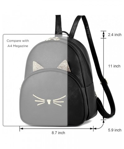 Mini Backpack Purse for Women Small Fashion Backpack for Ladies PU Leather Shoulder Backpacks with Cat Print Purple $12.99 Ba...