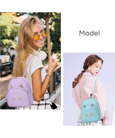 Mini Backpack Purse for Women Small Fashion Backpack for Ladies PU Leather Shoulder Backpacks with Cat Print Purple $12.99 Ba...