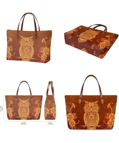 Purse and Wallet Set, Large Tote and Wallet Set for Women, Lightweight Purses Set Vintage Owl-brown $25.47 Totes