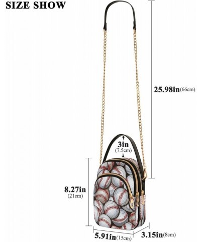 Baseball Texture Shoulder Bags for Women Retro Classic Handbag Purse Small Purses with Chain $15.07 Totes